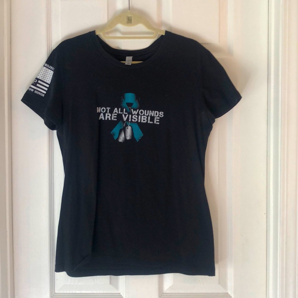 🌻5/$35 🌻 Til Valhalla | Black Women’s Short Sleeve PTSD Awareness Tee Shirt